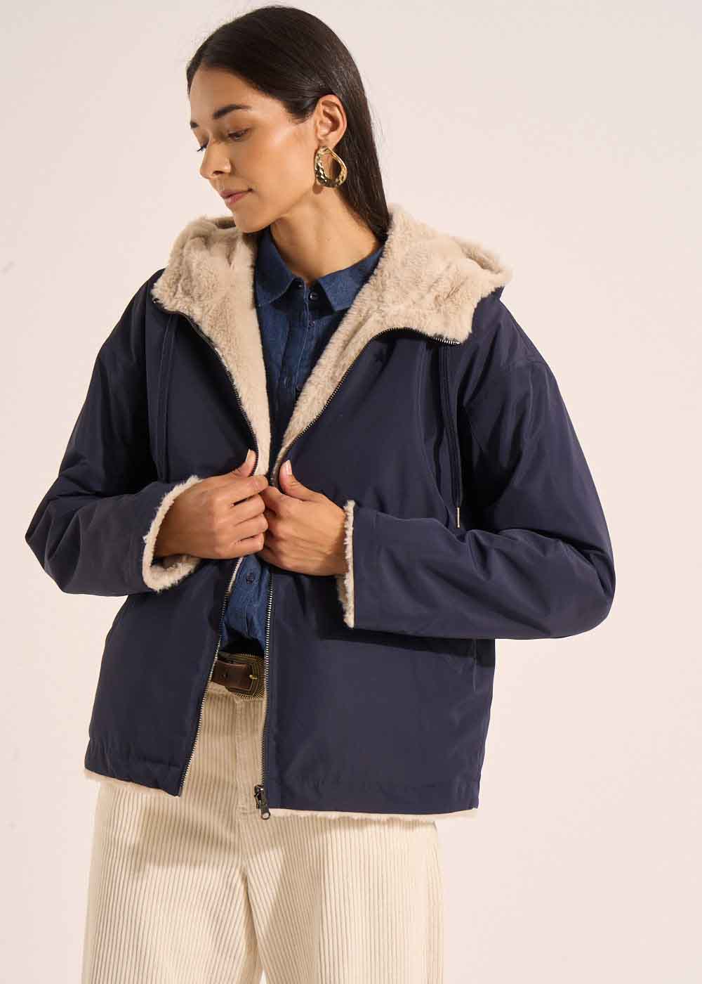 VABARIA Short reversible parka - 1 - Sud Express - Sud Express