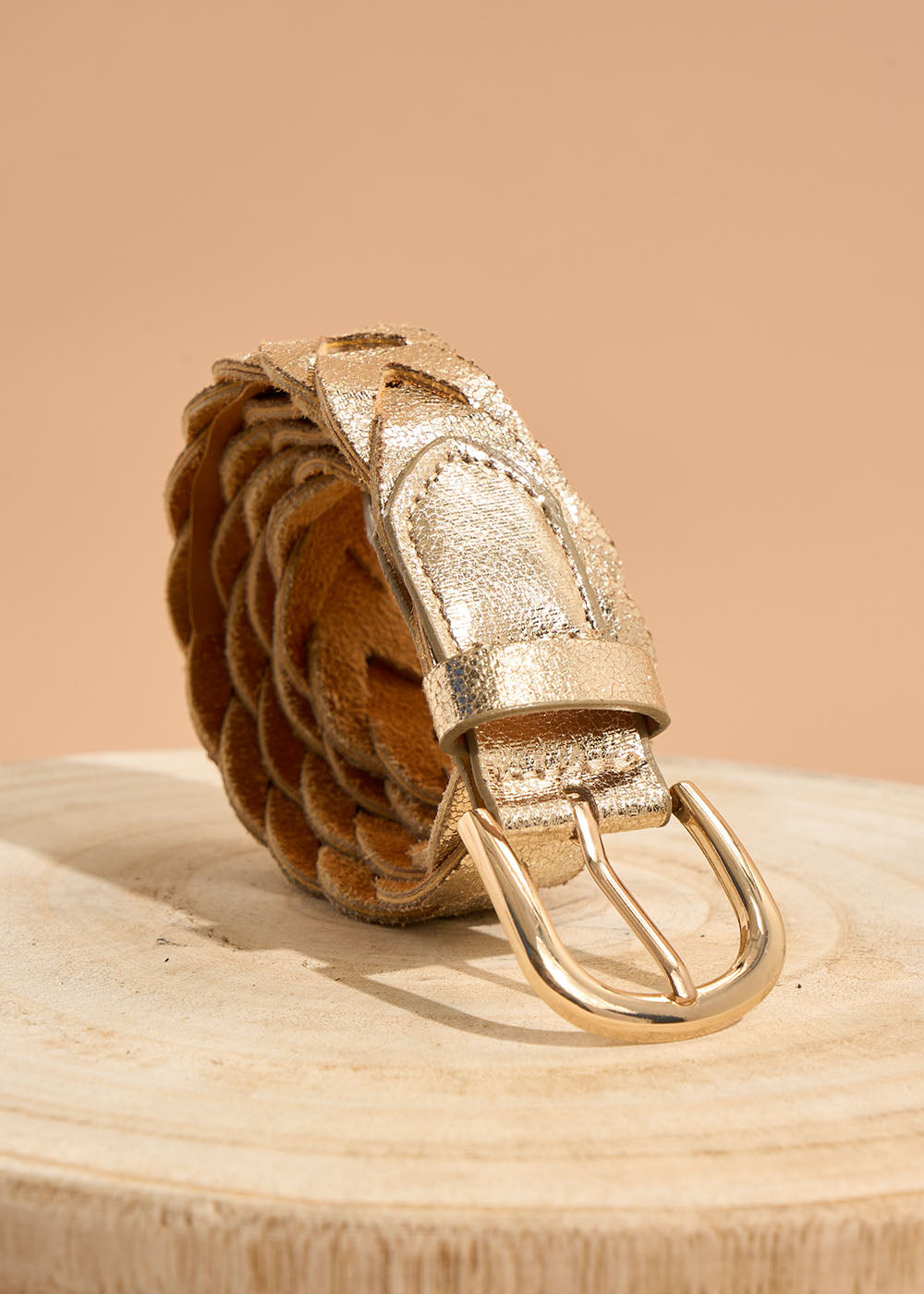 CHARLOTTE Golden braided belt - 1 - Sud Express - Sud Express