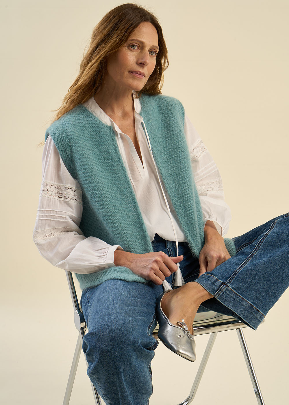 GOTANA Short sleeveless mohair cardigan - 1 - Sud Express - Sud Express