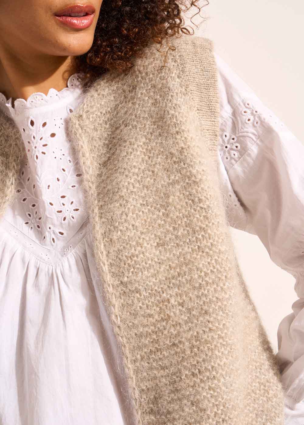 GOTANA Short sleeveless mohair cardigan - 2 - Sud Express - Sud Express