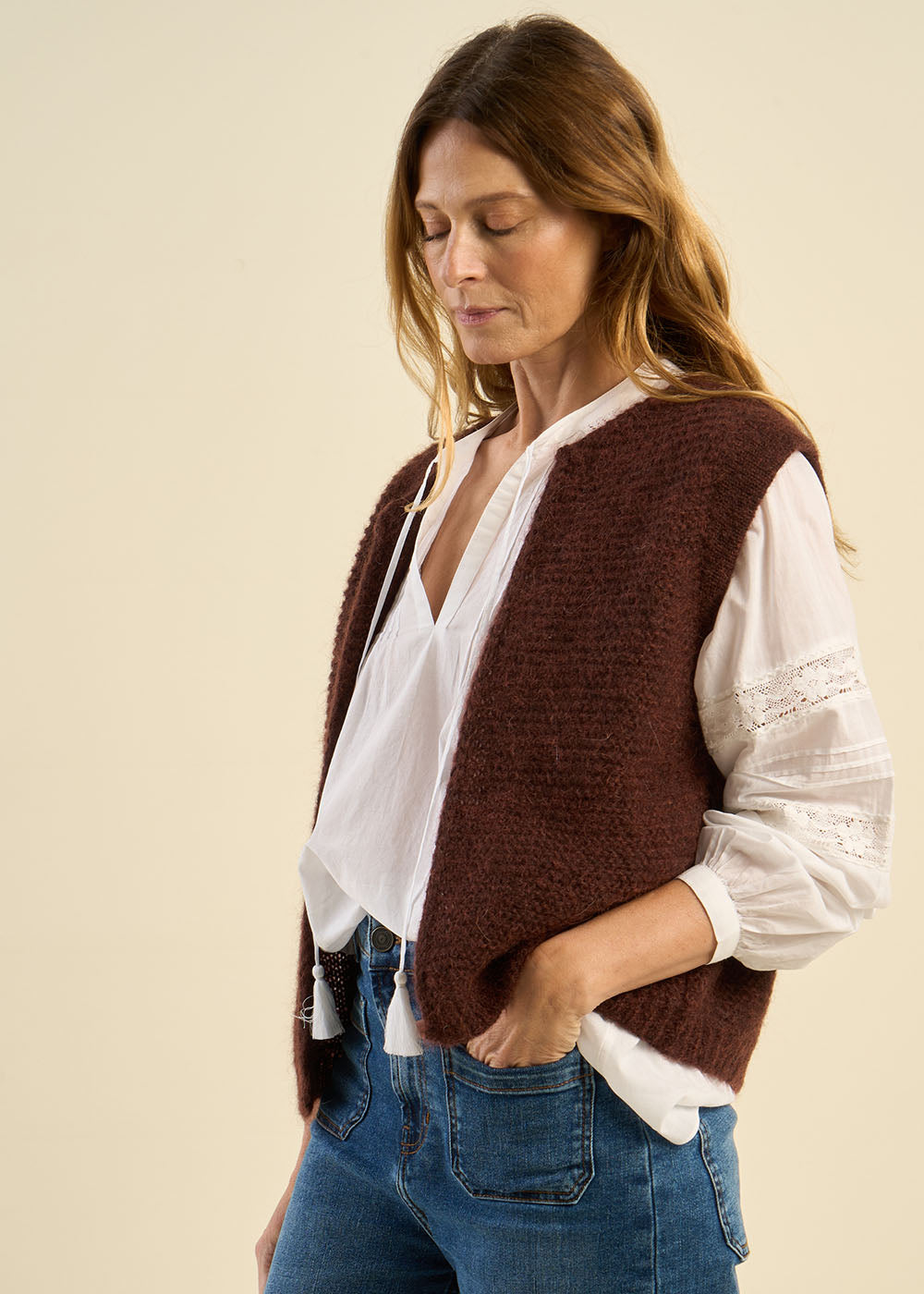 GOTANA Short sleeveless mohair cardigan - 4 - Sud Express - Sud Express