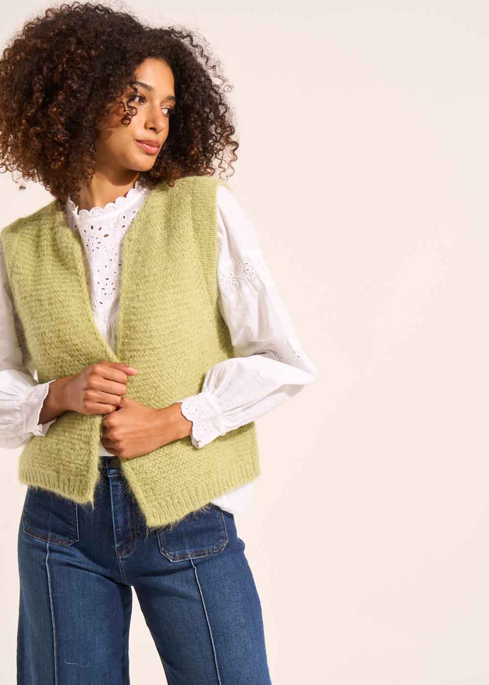 GOTANA Short sleeveless mohair cardigan - 1 - Sud Express - Sud Express