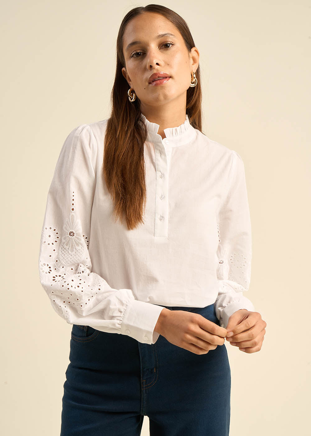 Blouse with embroidered details