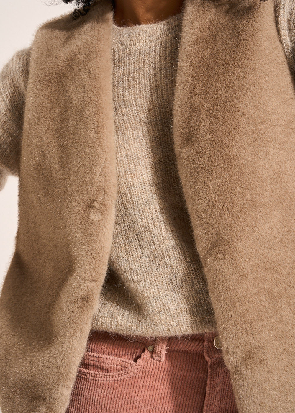 GUARANI Sleeveless faux fur cardigan - 2 - Sud Express - Sud Express