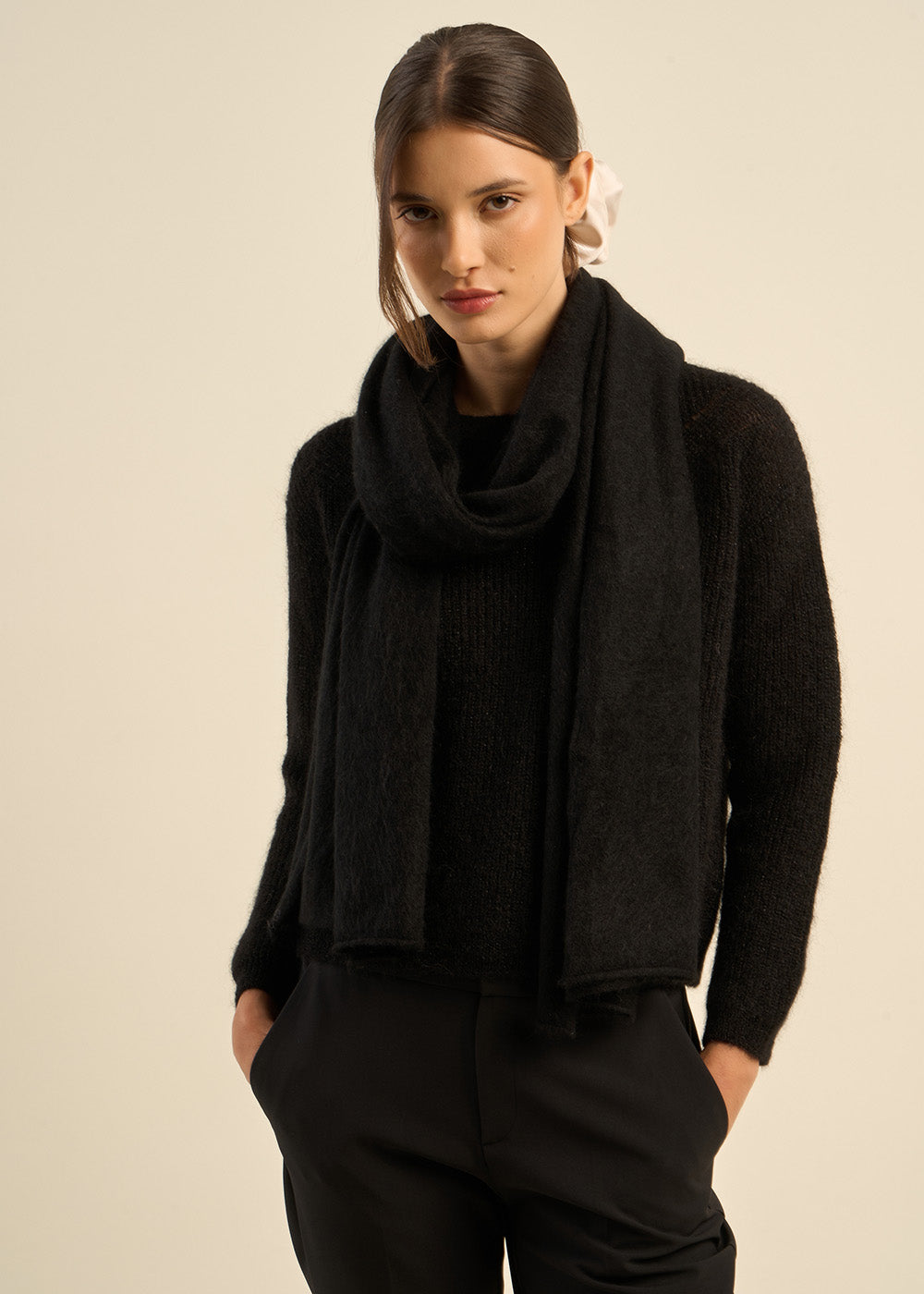 ELECTRY Wool and cashmere brushed scarf - 1 - Sud Express - Sud Express
