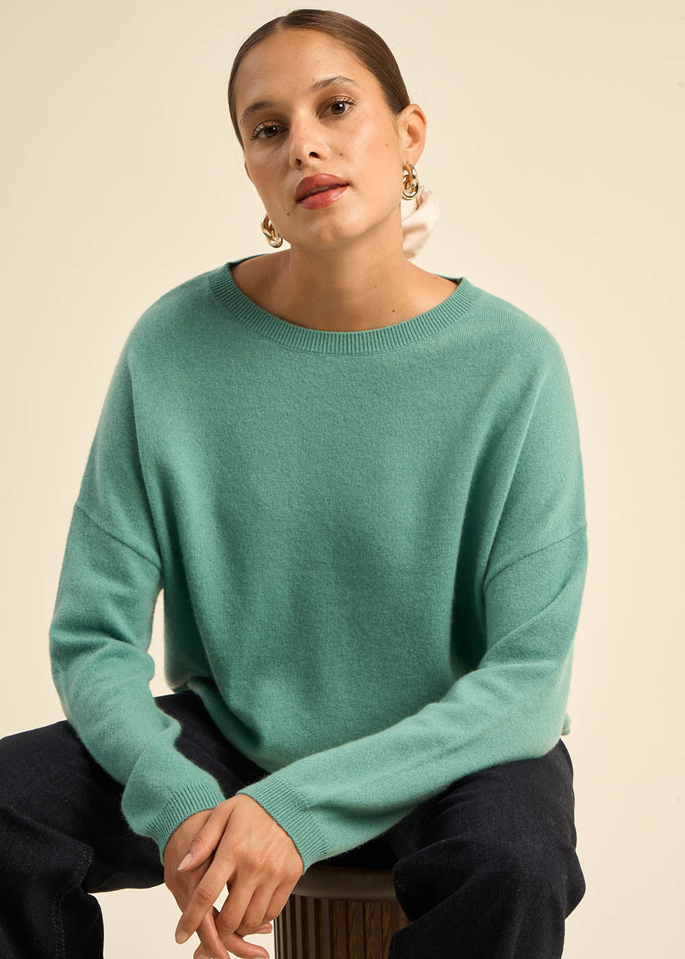 MONA 100% cashmere boat-neck jumper - 1 - Sud Express - Sud Express