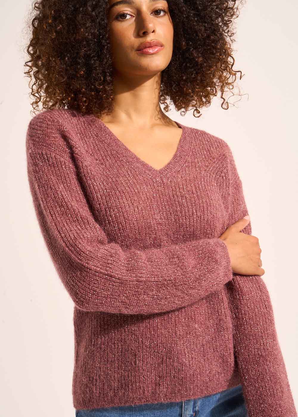 MANNAKOX V-neck sweater with 3/4-length sleeves - 1 - Sud Express - Sud Express