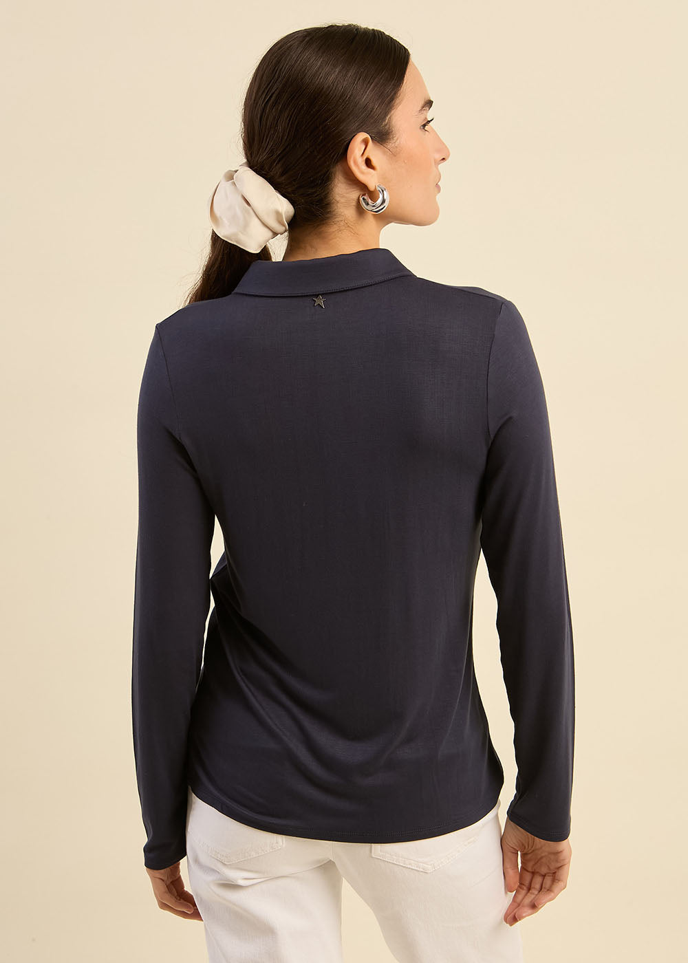 CHIARA Long sleeve shirt collar t-shirt  - 3 - Sud Express - Sud Express