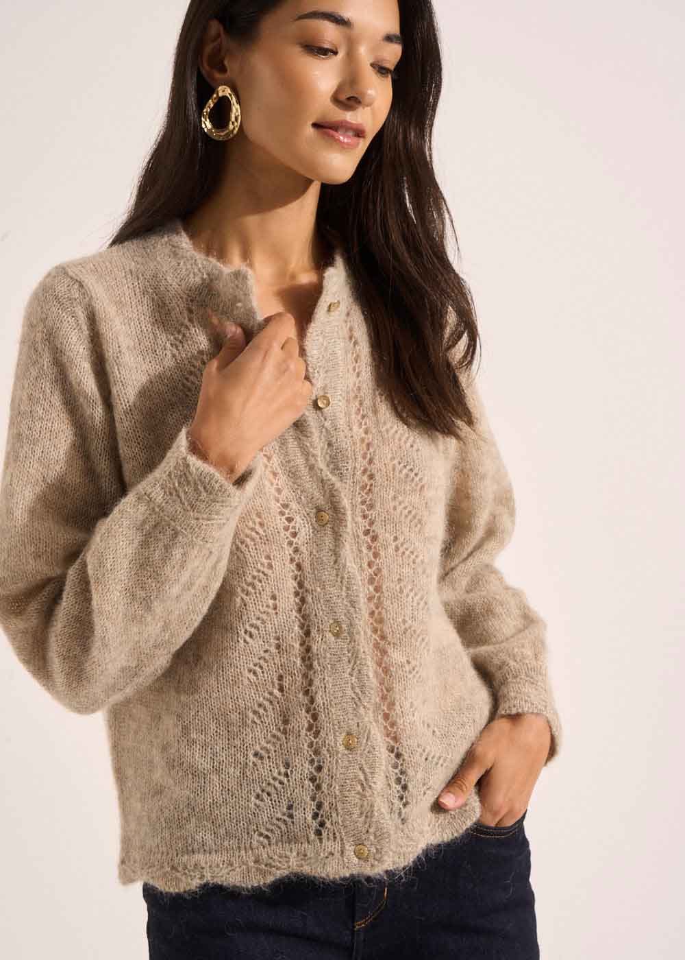 GARTIK Medium gauge knit cardigan - 1 - Sud Express - Sud Express
