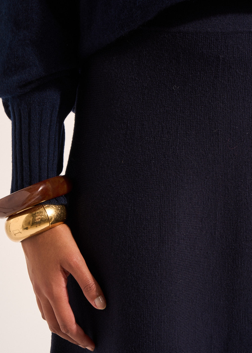 JULIENNE Flared midi skirt in cotton and wool knit - 2 - Sud Express - Sud Express