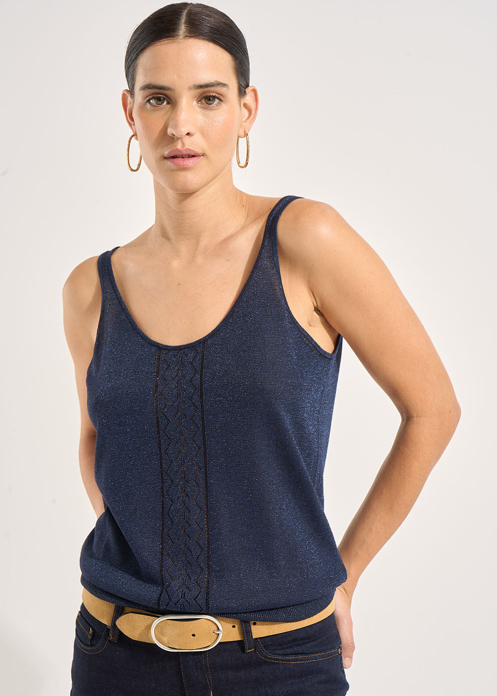 DENITSA Tank top with thin straps - 1 - Sud Express - Sud Express