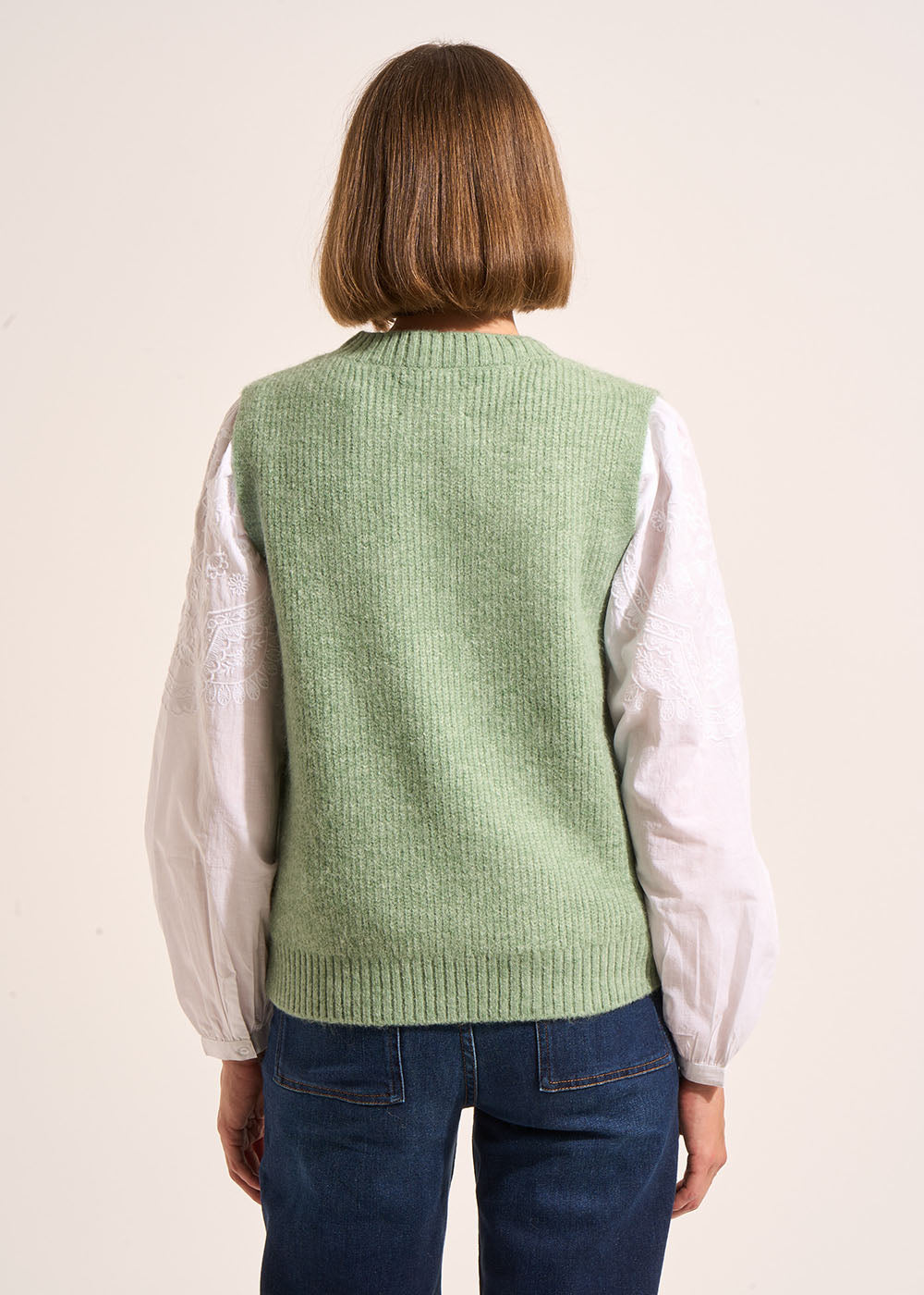 MILUSY Sleeveless round-neck jumper - 3 - Sud Express - Sud Express