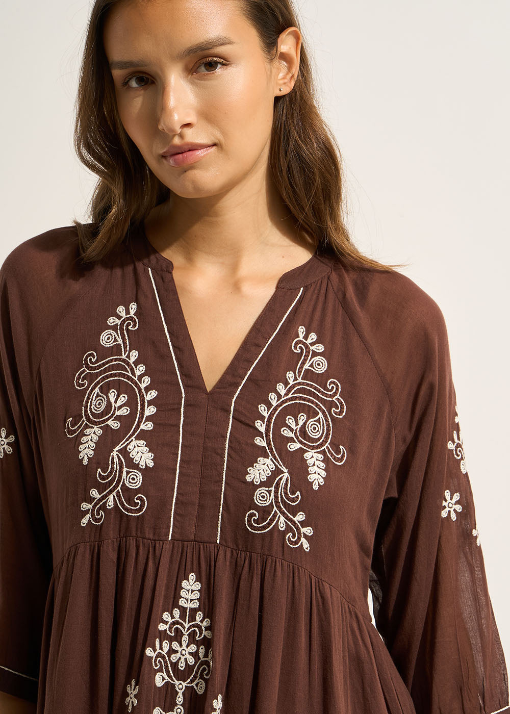 ROBANA Oversized embroidered maxi dress - 2 - Sud Express - Sud Express