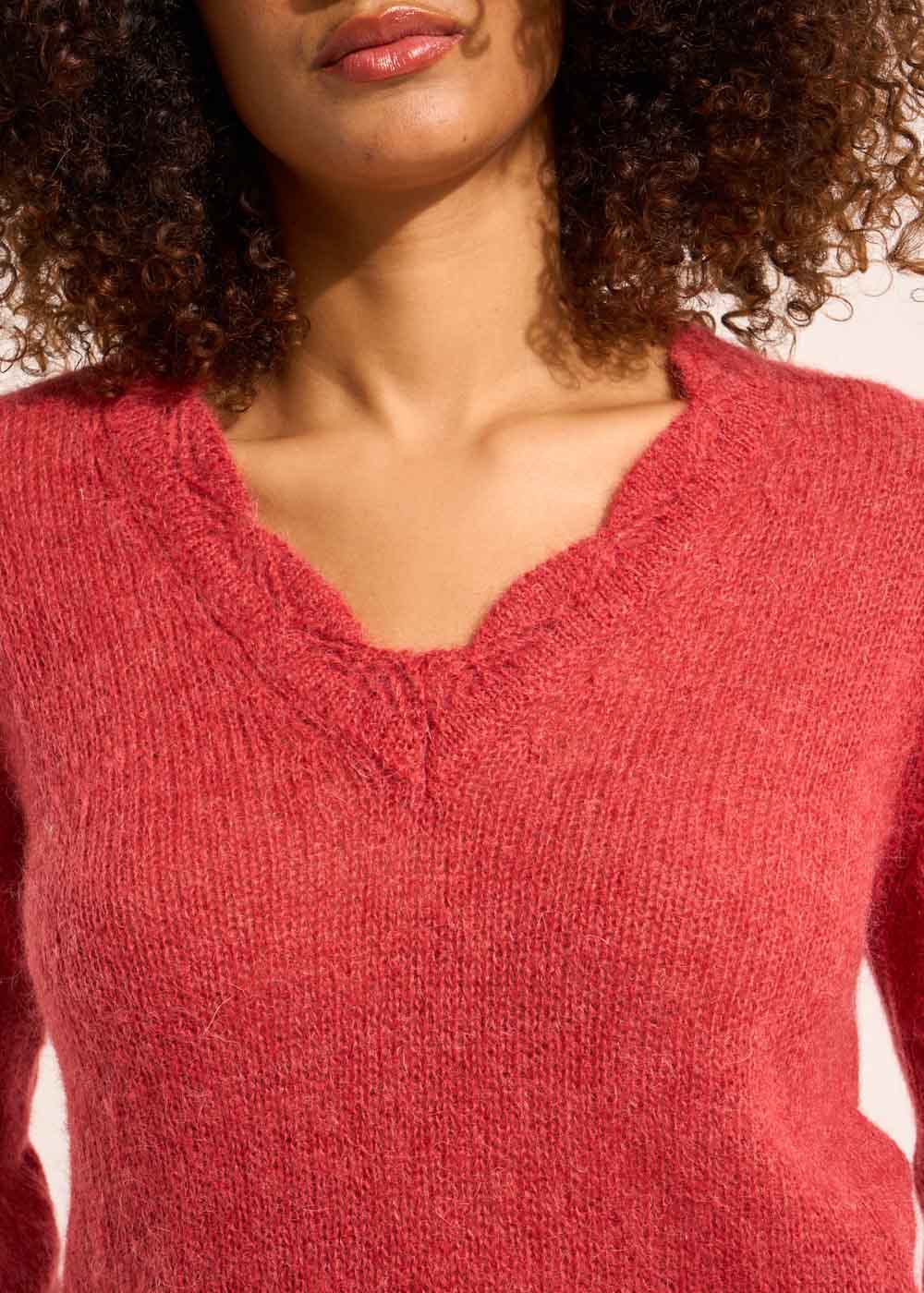 MARFY V-neck sweater with crochet details - 2 - Sud Express - Sud Express