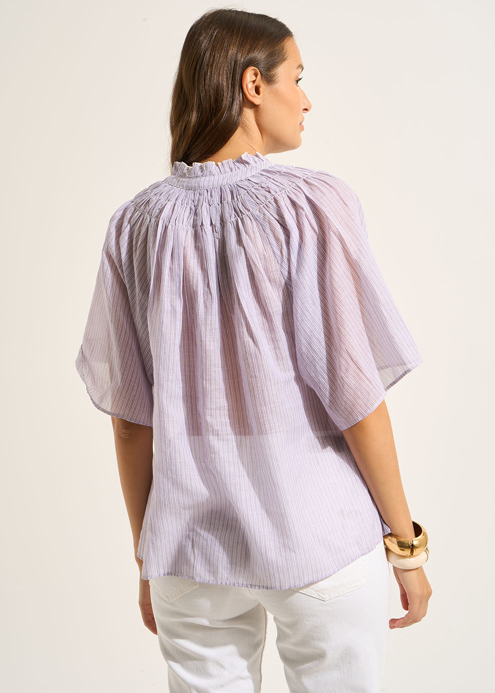 TEZALOU Fluid top with fine stripes - 3 - Sud Express - Sud Express