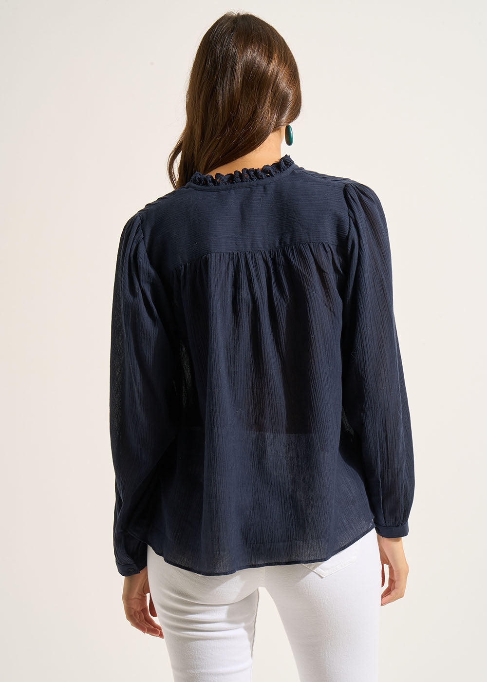 TONNY Blouse in soft, lightweight cotton gauze - 3 - Sud Express - Sud Express