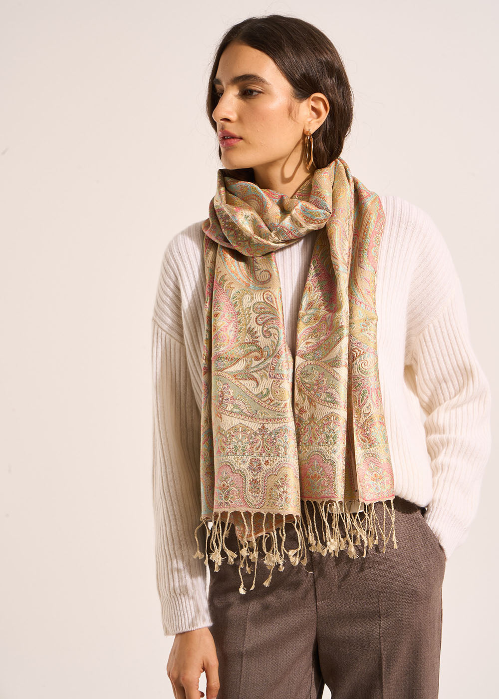 ETANY Silk scarf with paisley print - 2 - Sud Express - Sud Express