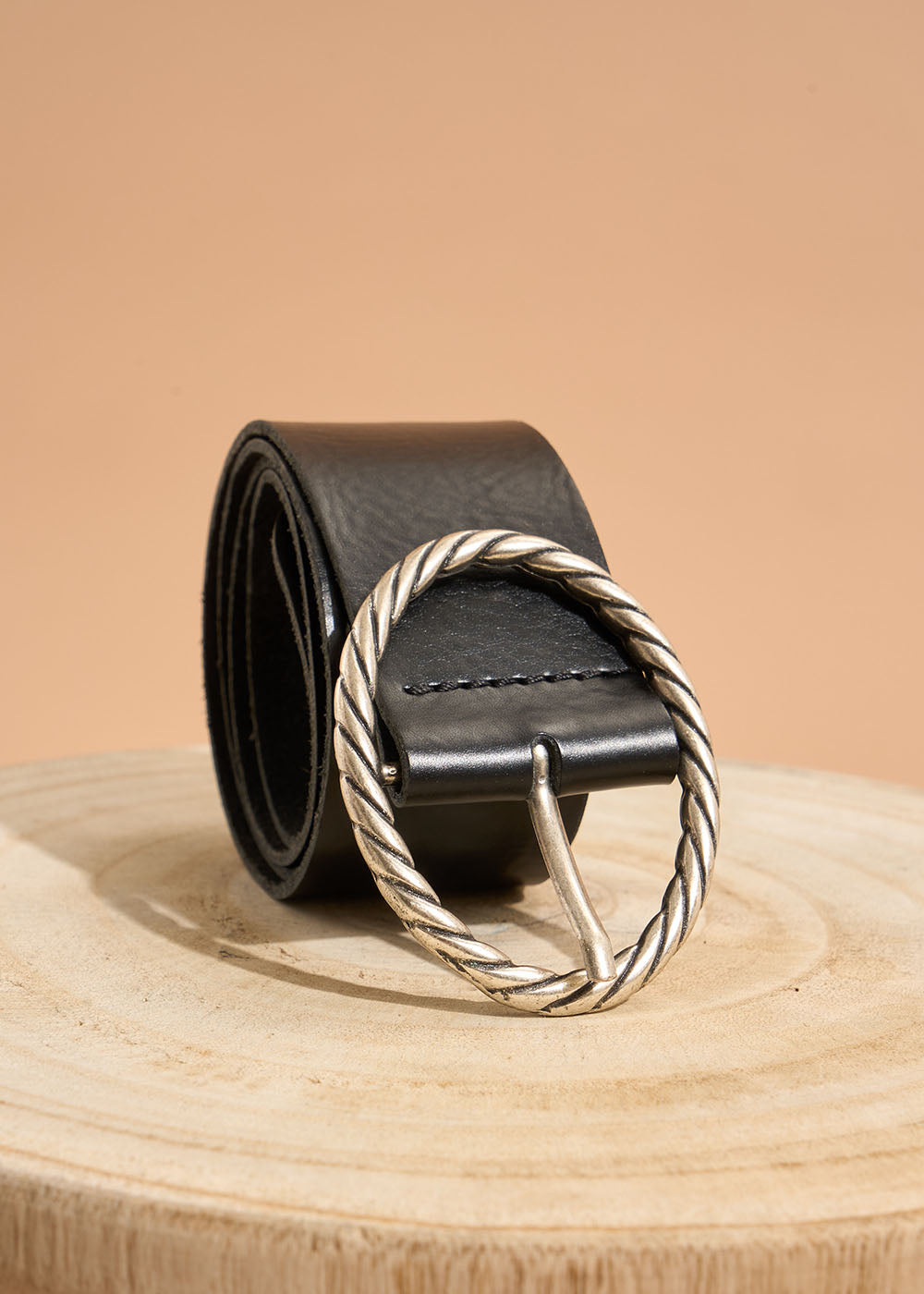 CLORY Twisted effect round buckle belt - 1 - Sud Express - Sud Express