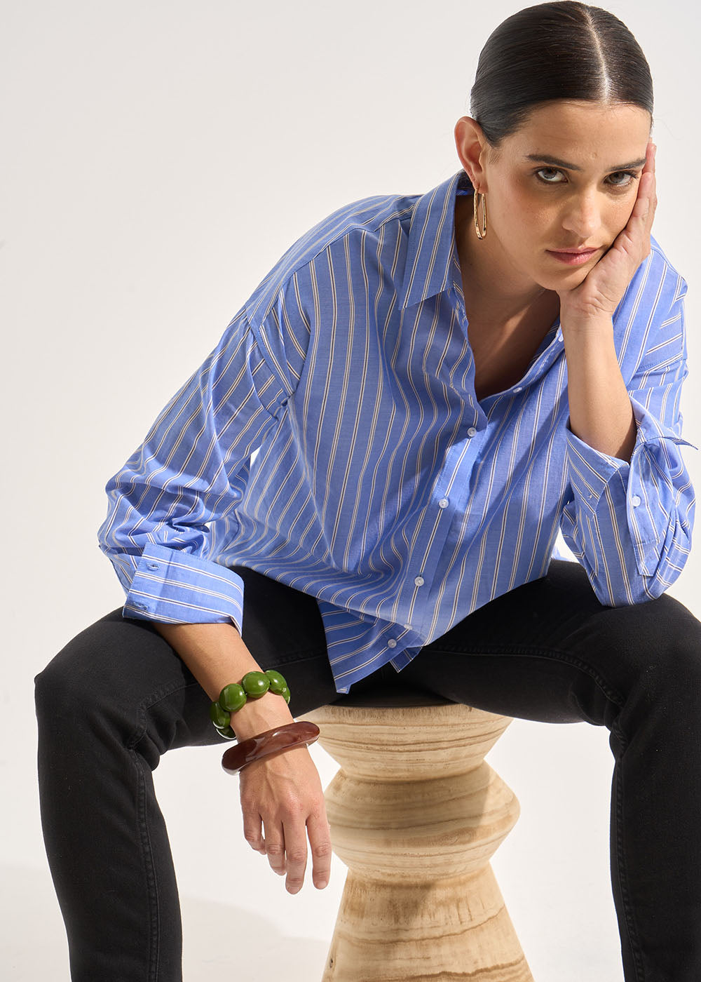 COZOULI Oversized long-sleeved cotton shirt - 4 - Sud Express - Sud Express
