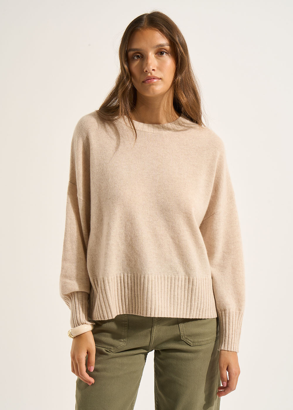 MONPAX Cashmere jumper, round neck, long sleeves - 1 - Sud Express - Sud Express
