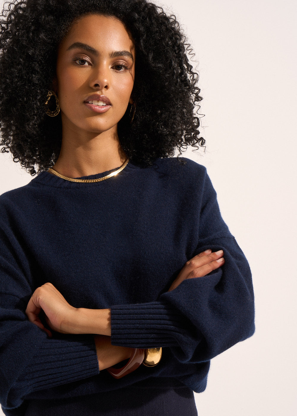 MONPAX Cashmere jumper, round neck, long sleeves - 1 - Sud Express - Sud Express