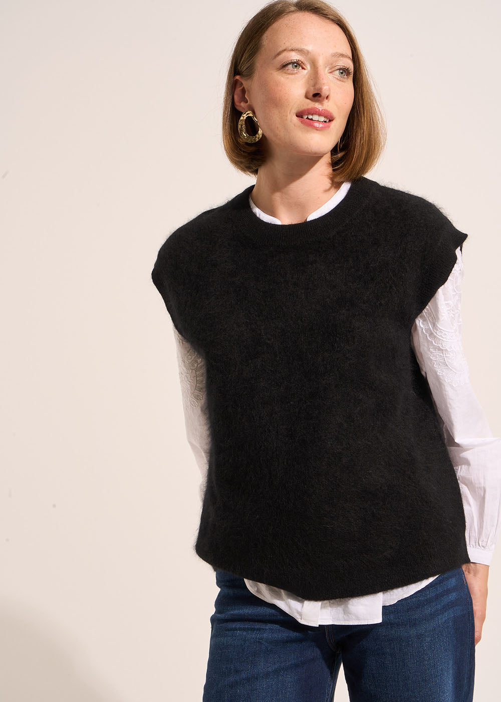 MARTHE Sleeveless round-neck jumper - 1 - Sud Express - Sud Express