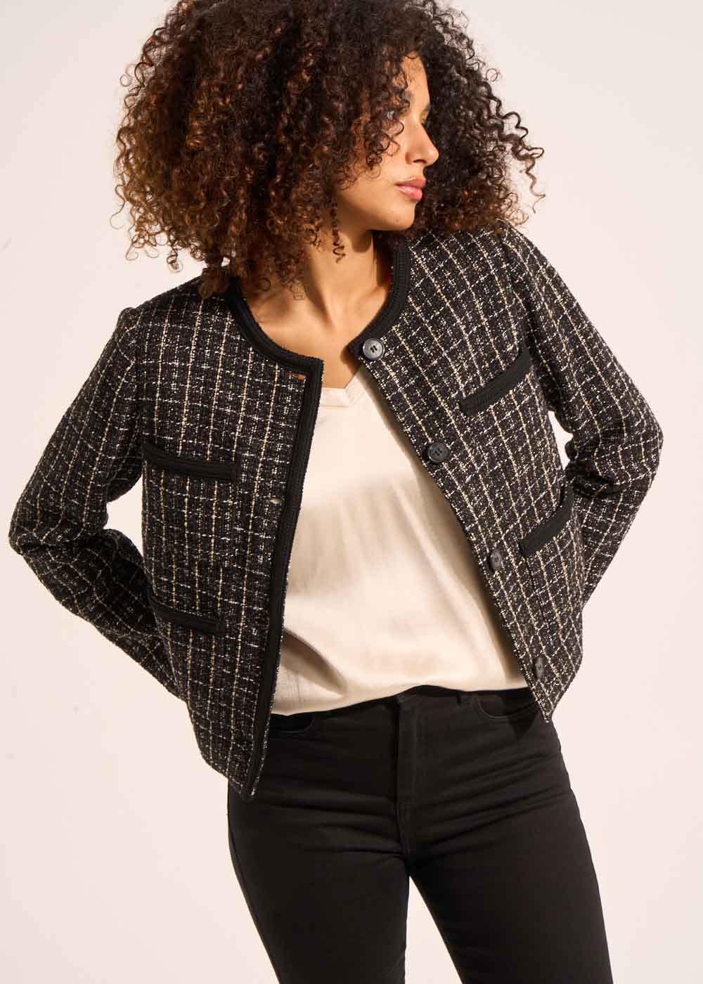VITEZA Short tweed jacket - 1 - Sud Express - Sud Express