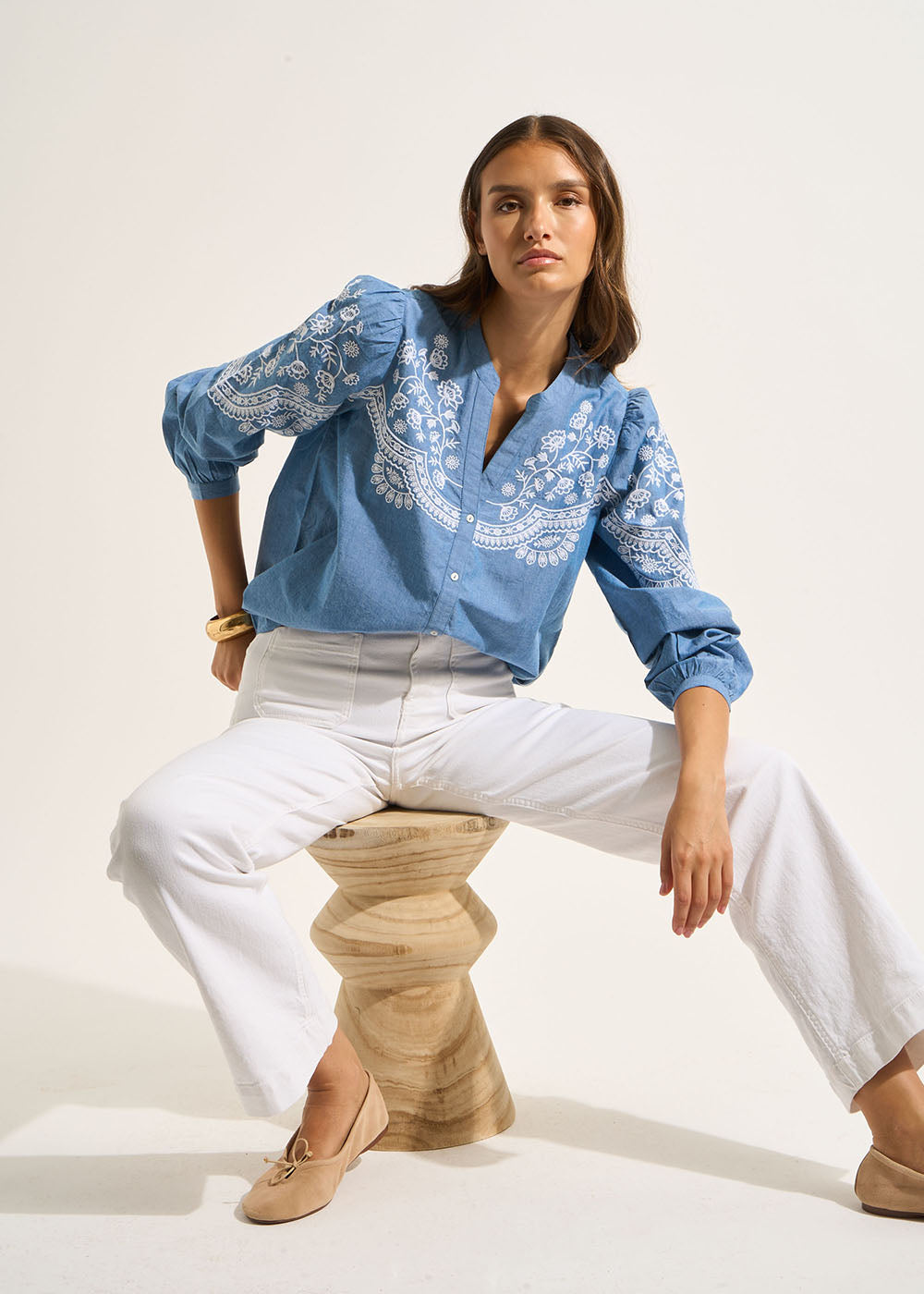 CALENIE Chemise en chambray brodée - 4 - Sud Express - Sud Express