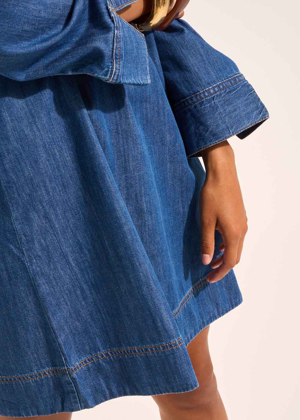 RALAIA A-line dress with tunisian collar - 4 - Sud Express - Sud Express