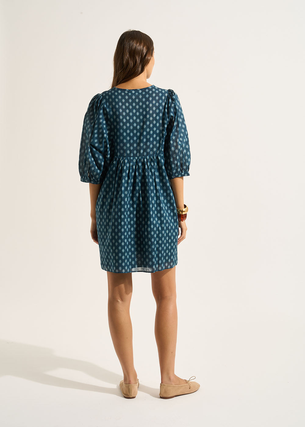 RIBALT Printed short dress with short balloon sleeves - 3 - Sud Express - Sud Express