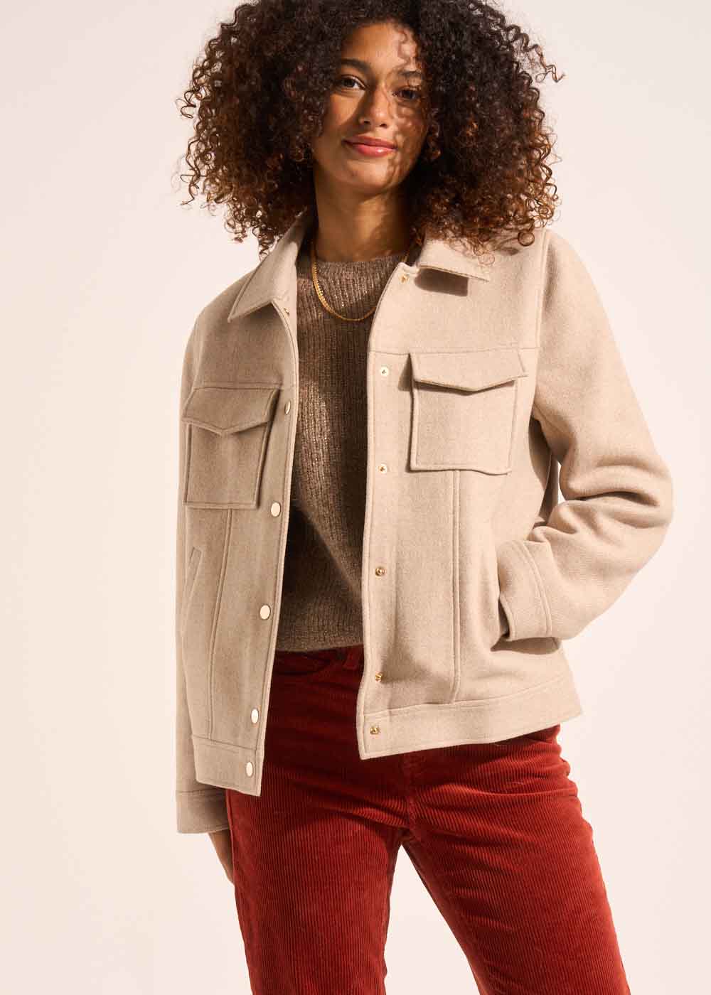 MABELOU Short coat in wool fabric - 1 - Sud Express - Sud Express
