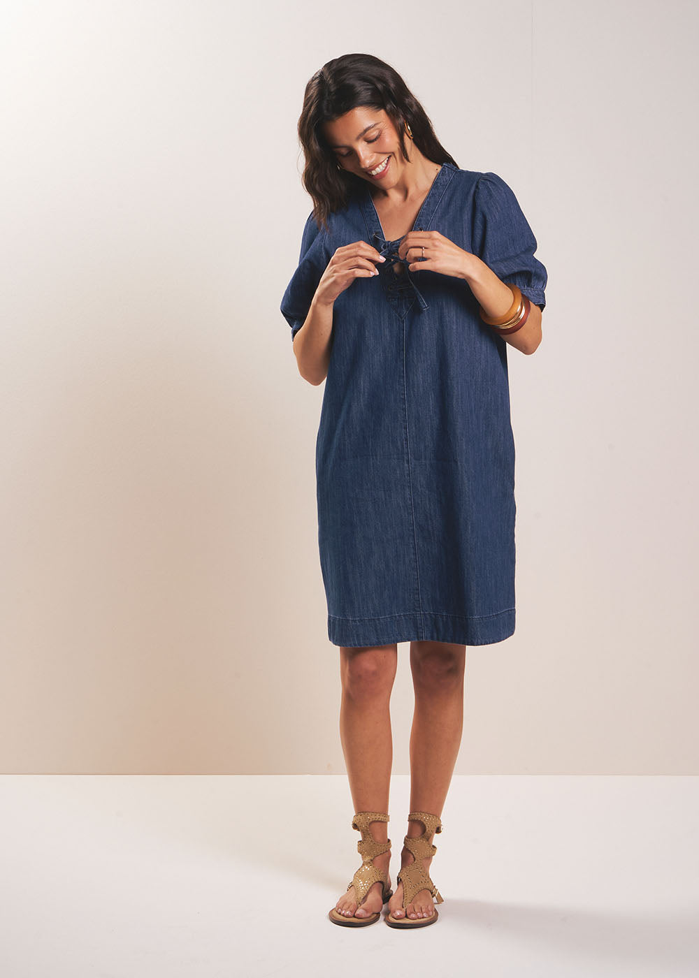denim dress casual Short with V-neck and tie – Sud Express Long Formal Off Shoulder bucket:Cranberry Size:dress size pants : 44