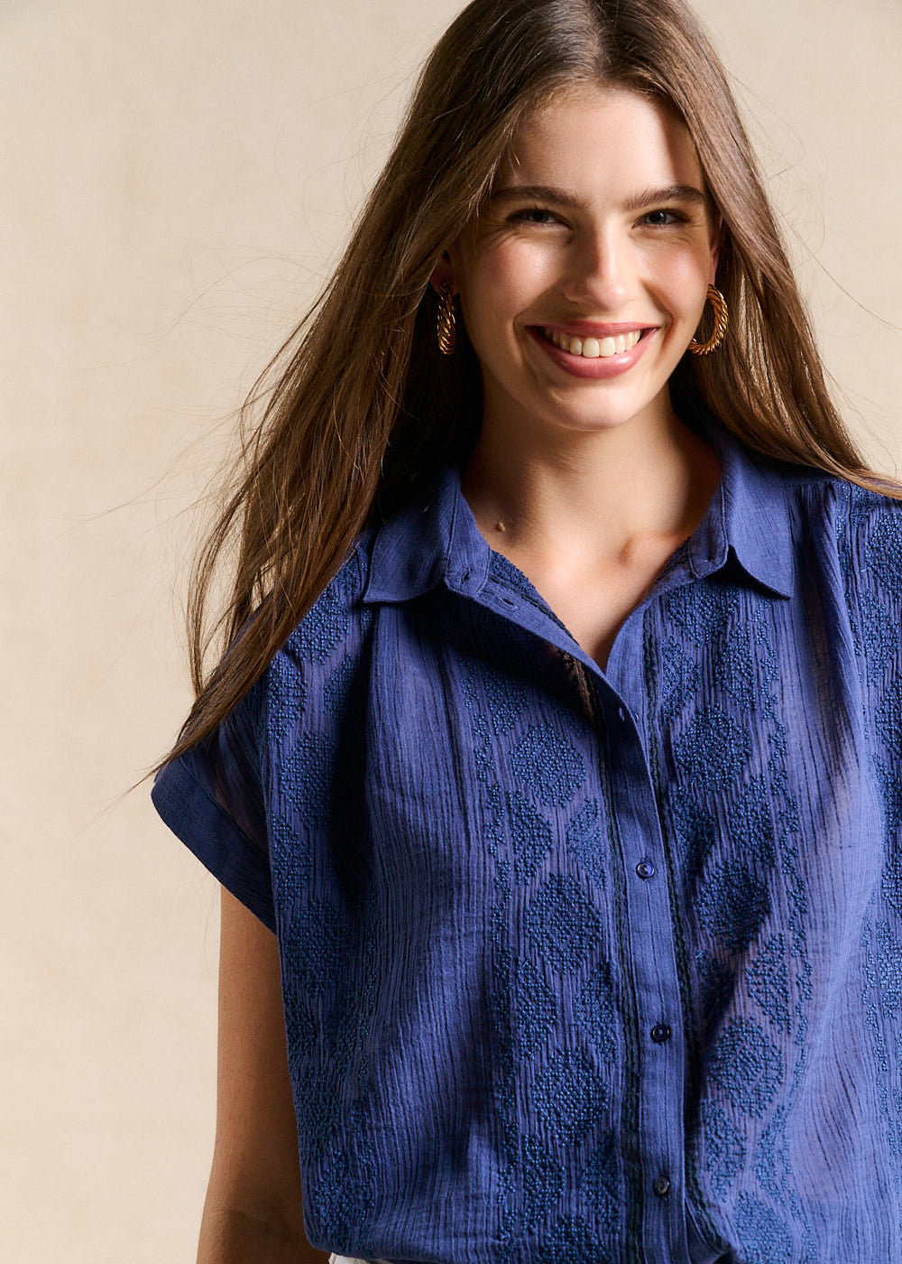 Embroidered Cotton Blouse - Sud Express - 5 - Sud Express