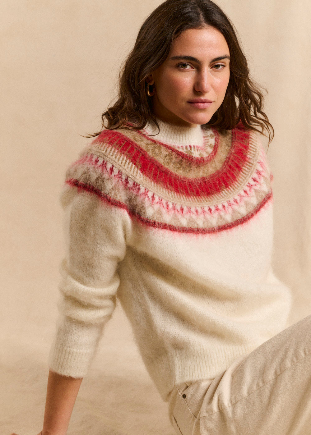 Pull jacquard nordique court - Sud Express - 1 - Sud Express