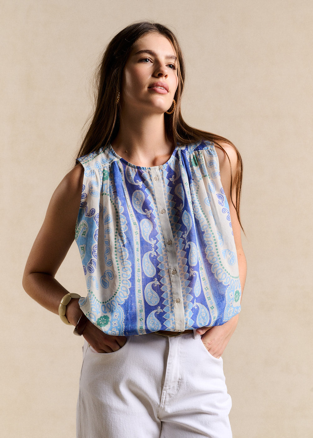 Placed-print blouse - Sud Express - 5 - Sud Express