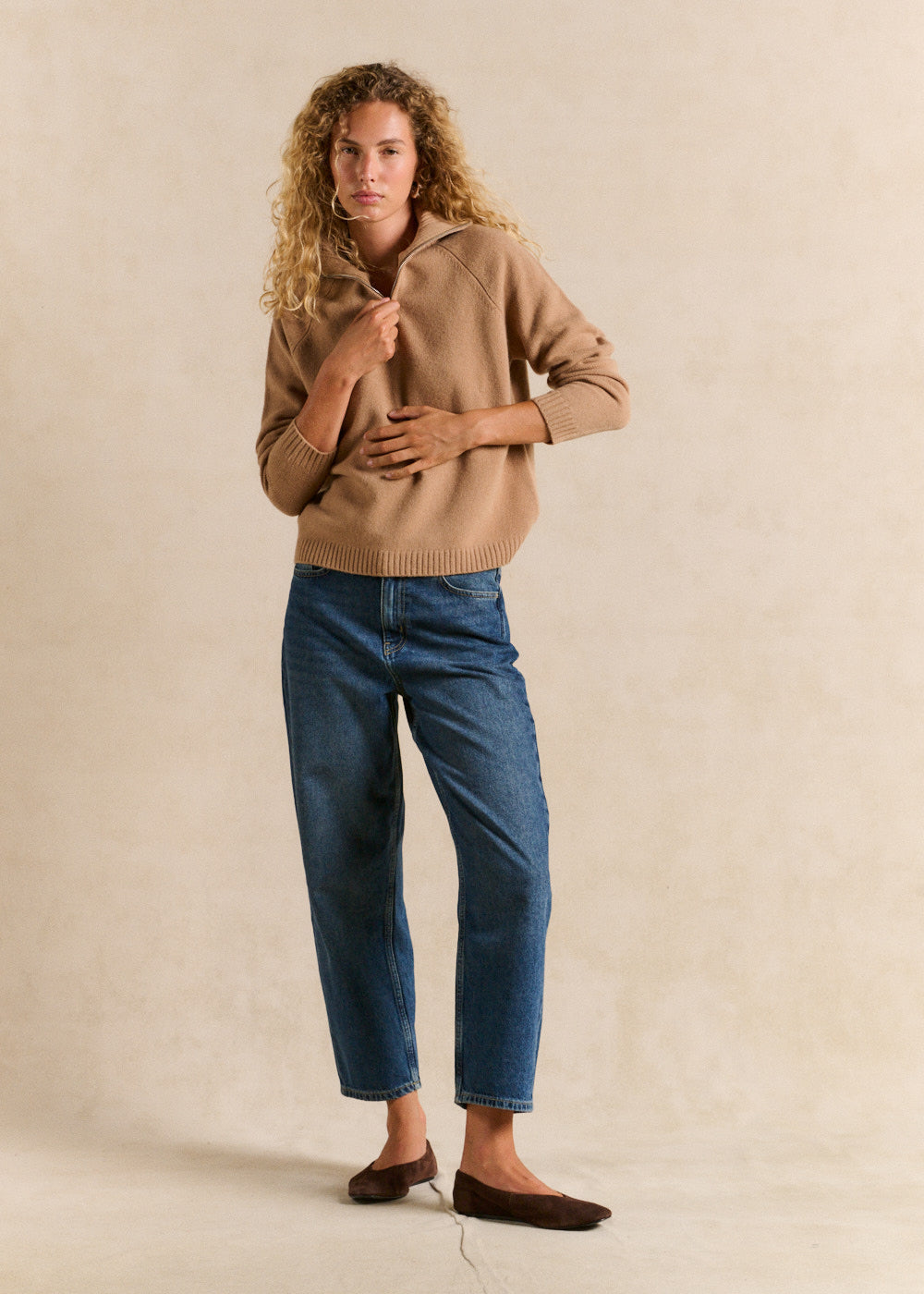 Zipped wool roll-neck jumper - Sud Express - 4 - Sud Express