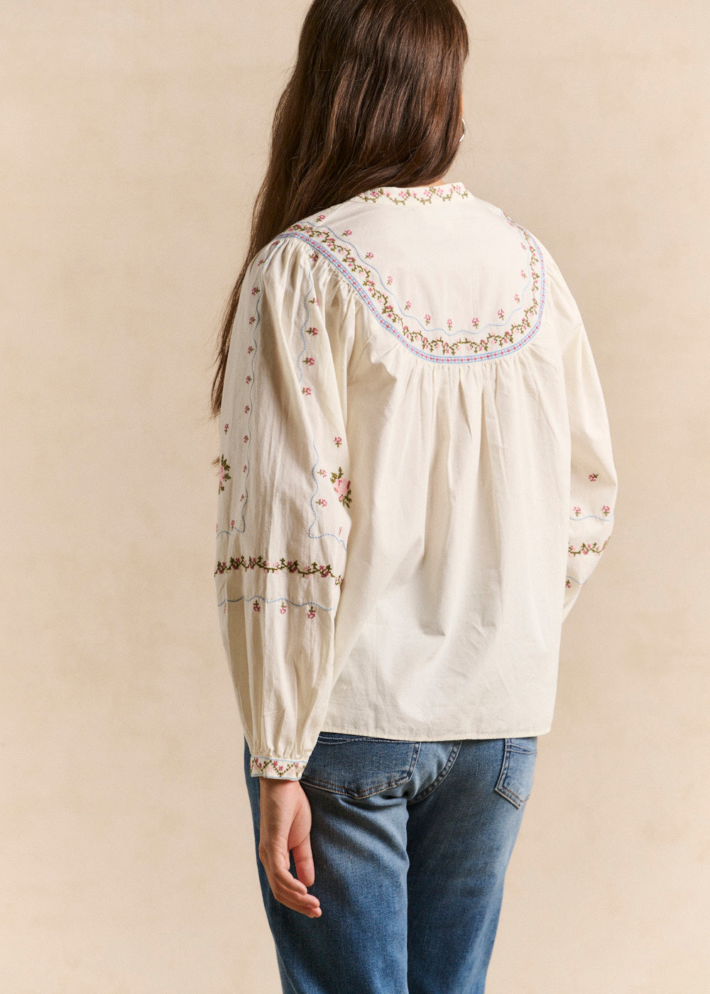 Embroidered cotton blouse - Sud Express - 3 - Sud Express