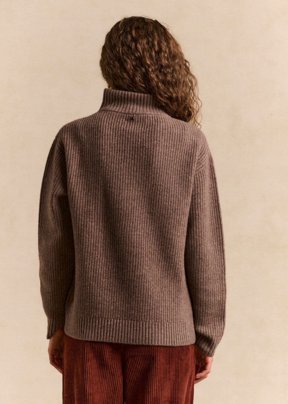 Zip-up trucker collar wool sweater - Sud Express - 3 - Sud Express