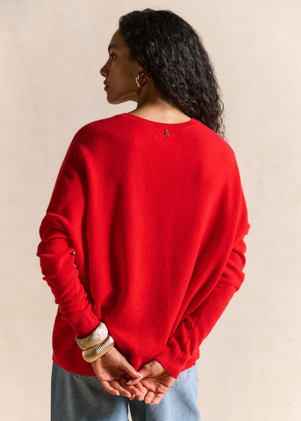 Cashmere V-neck sweater flared fit - Sud Express - 3 - Sud Express