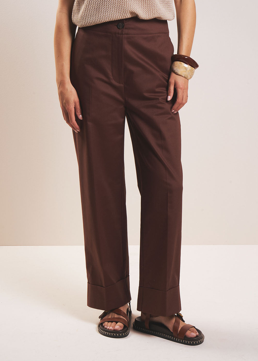 High-waisted straight-leg trousers - Sud Express - 5 - Sud Express