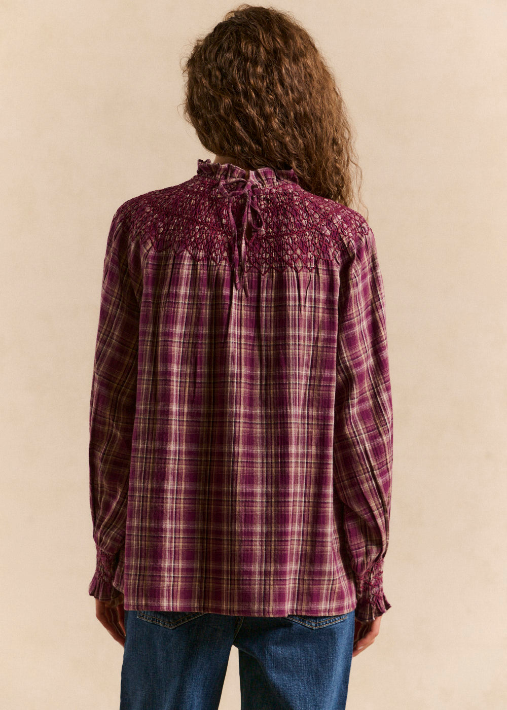 TIRIS Smocked checked blouse - 3 - Sud Express - Sud Express