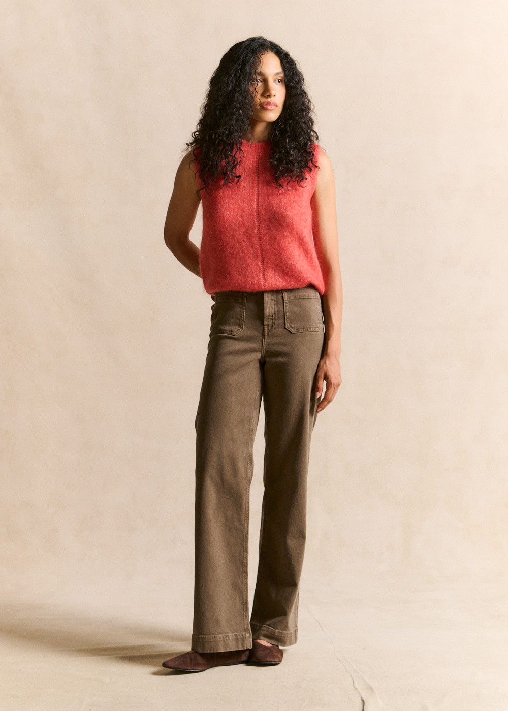 Sleeveless mohair knit vest, straight fit - Sud Express - 5 - Sud Express