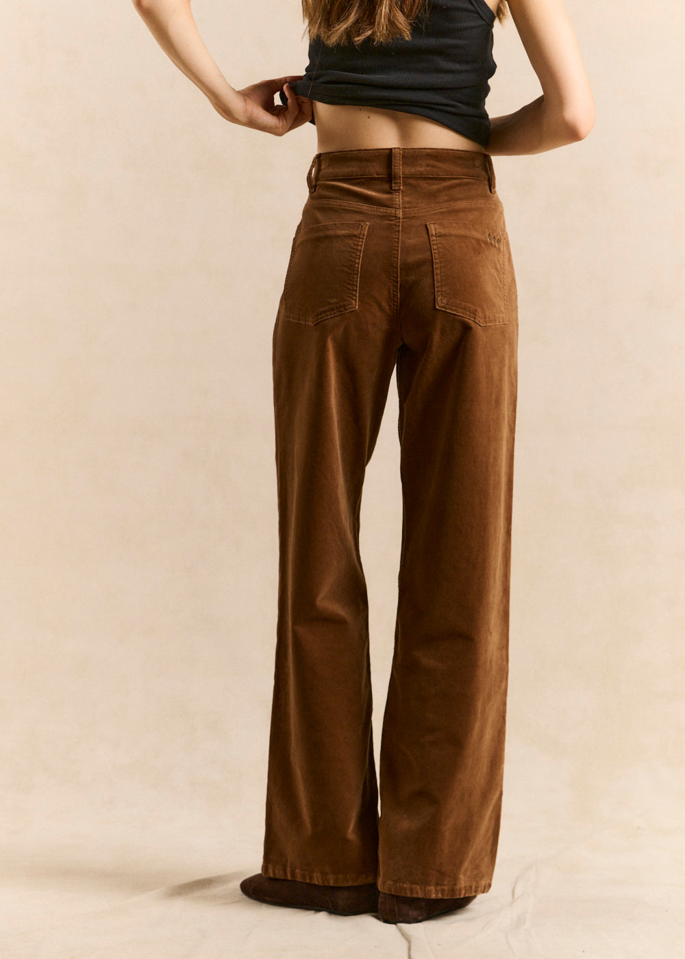 PANETI High-waisted straight corduroy pants - 3 - Sud Express - Sud Express
