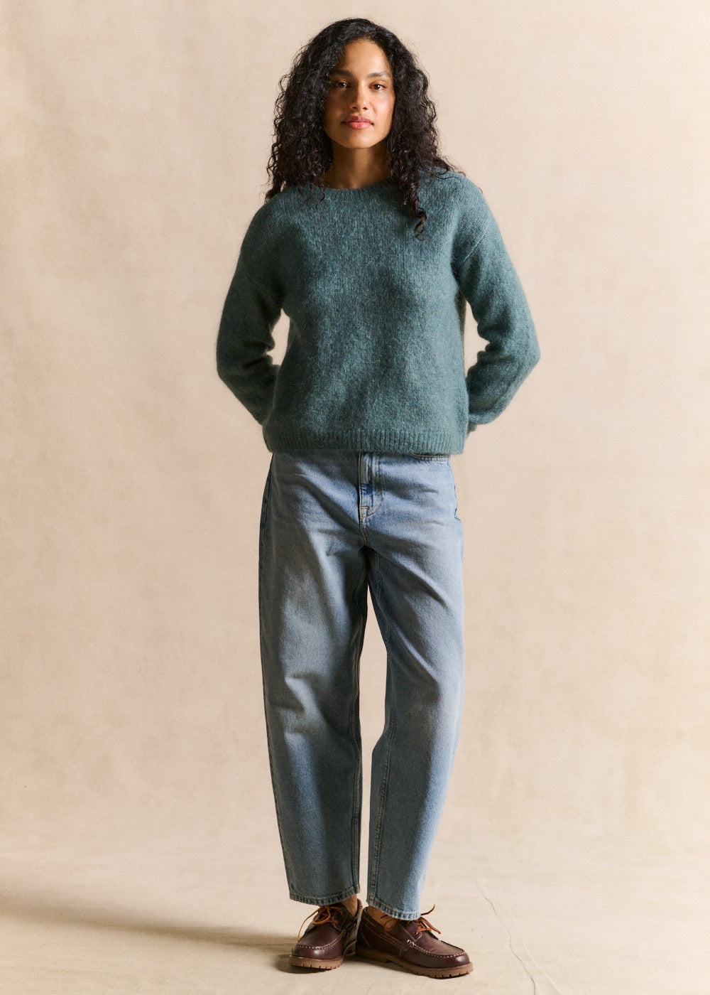 Round-neck mohair jumper with long sleeves - Sud Express - 1 - Sud Express