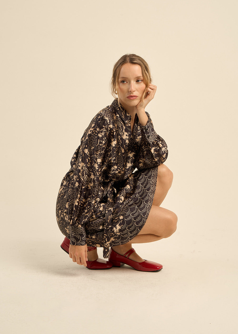 Long-sleeved printed dress - Sud Express - 1 - Sud Express