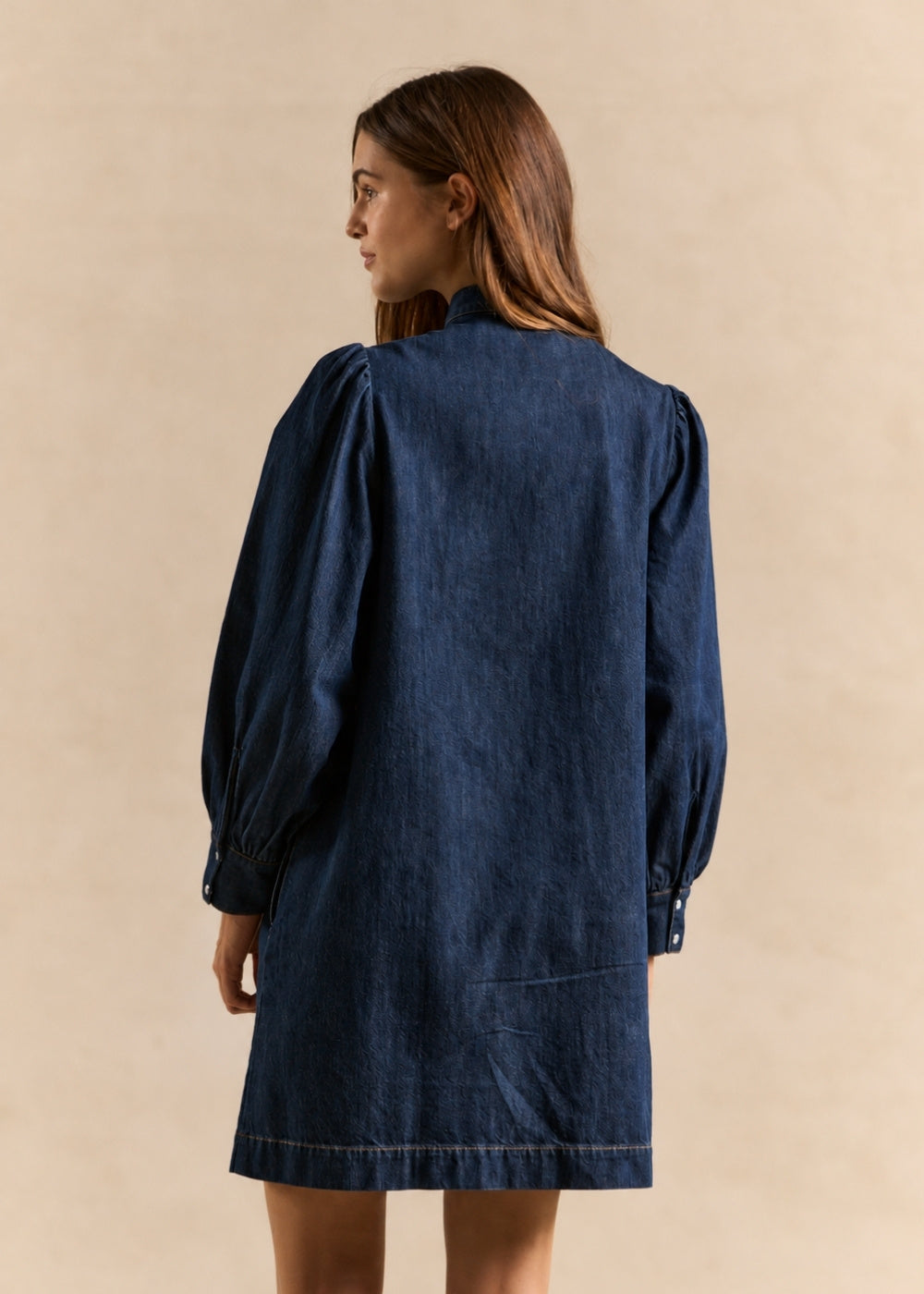 RALINIA Short denim dress with a bow - 3 - Sud Express - Sud Express