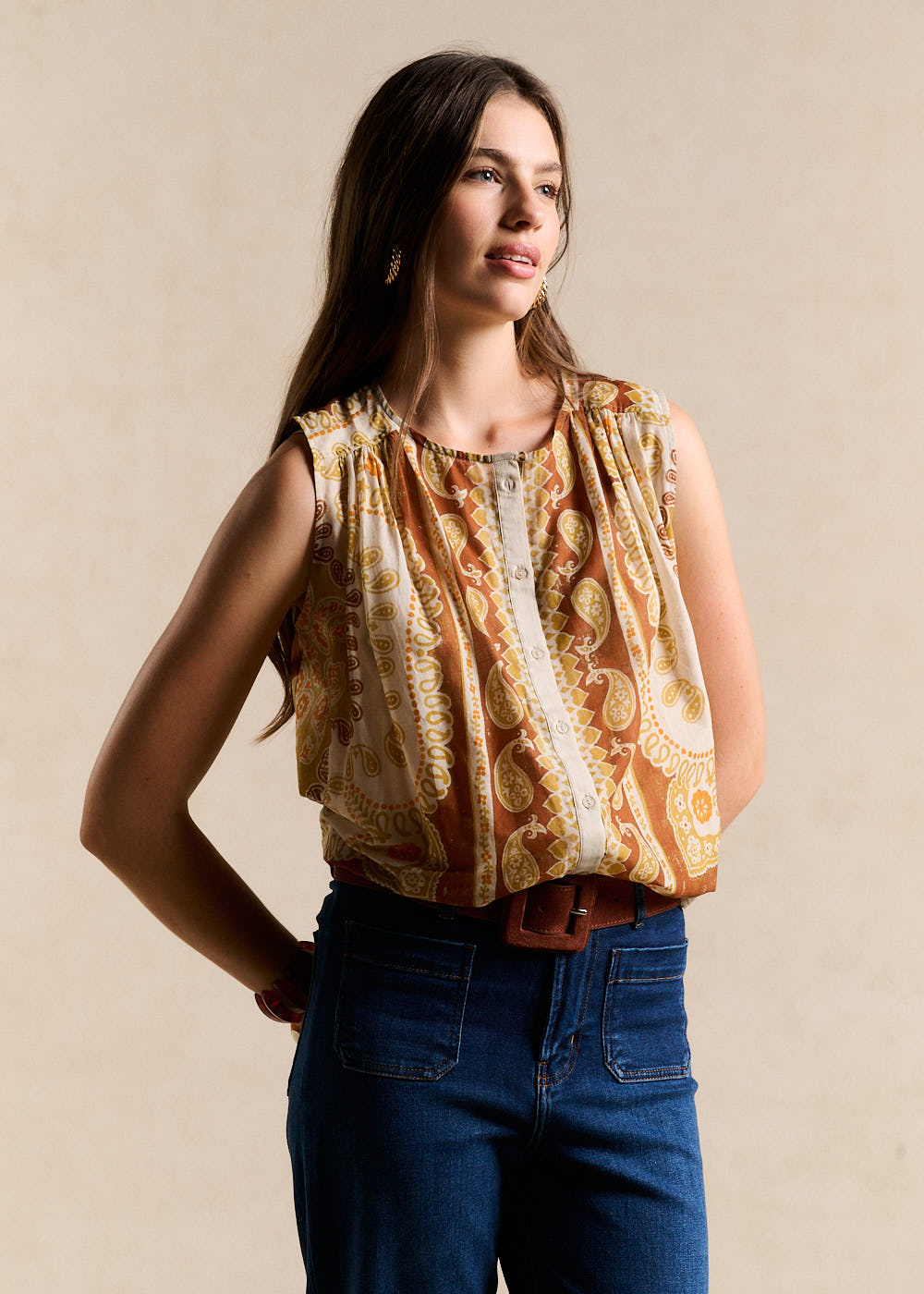 Placed-print blouse - Sud Express - 5 - Sud Express