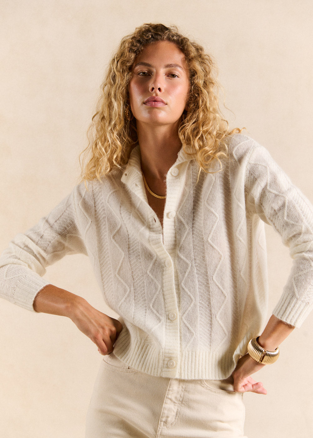 Herringbone-knit waistcoat - Sud Express - 1 - Sud Express