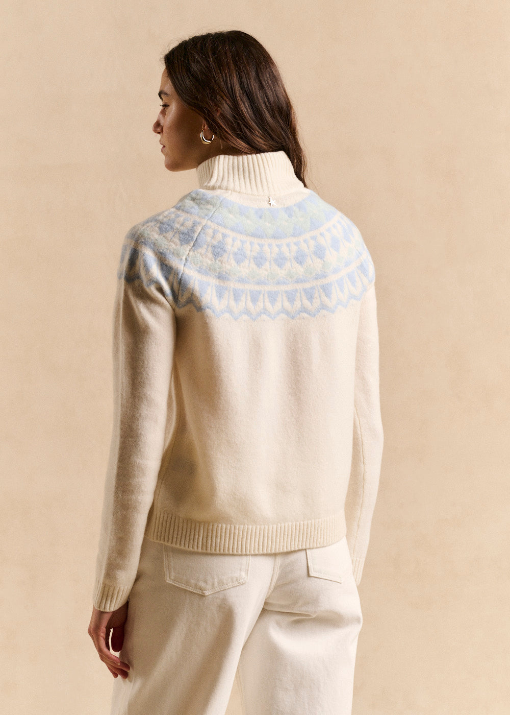 Jacquard wool zip-neck sweater - Sud Express - 3 - Sud Express