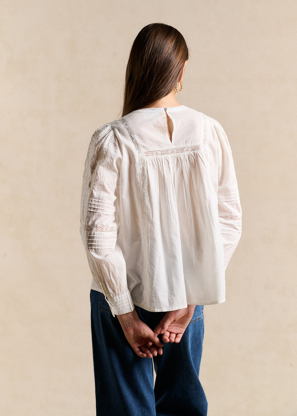 TALLIA Embroidered cotton voile blouse - 3 - Sud Express - Sud Express
